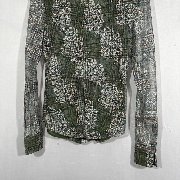 NWT $295 RAMY BROOK [ Small ] Hamilton Mesh Long Sleeve Top Sage Tartan 7136 - Picture 16 of 16